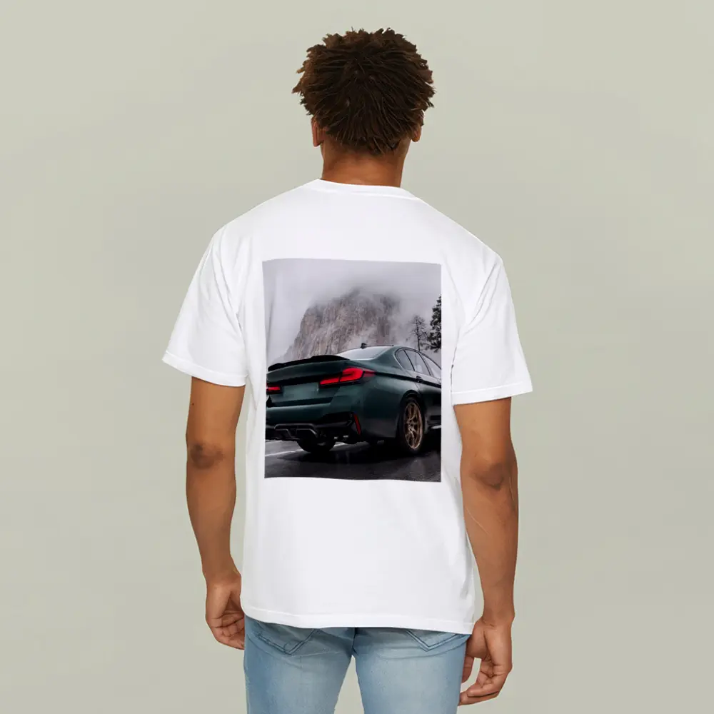 BMW M5 CS Dark Green Misty Mountain Road – T-Shirts