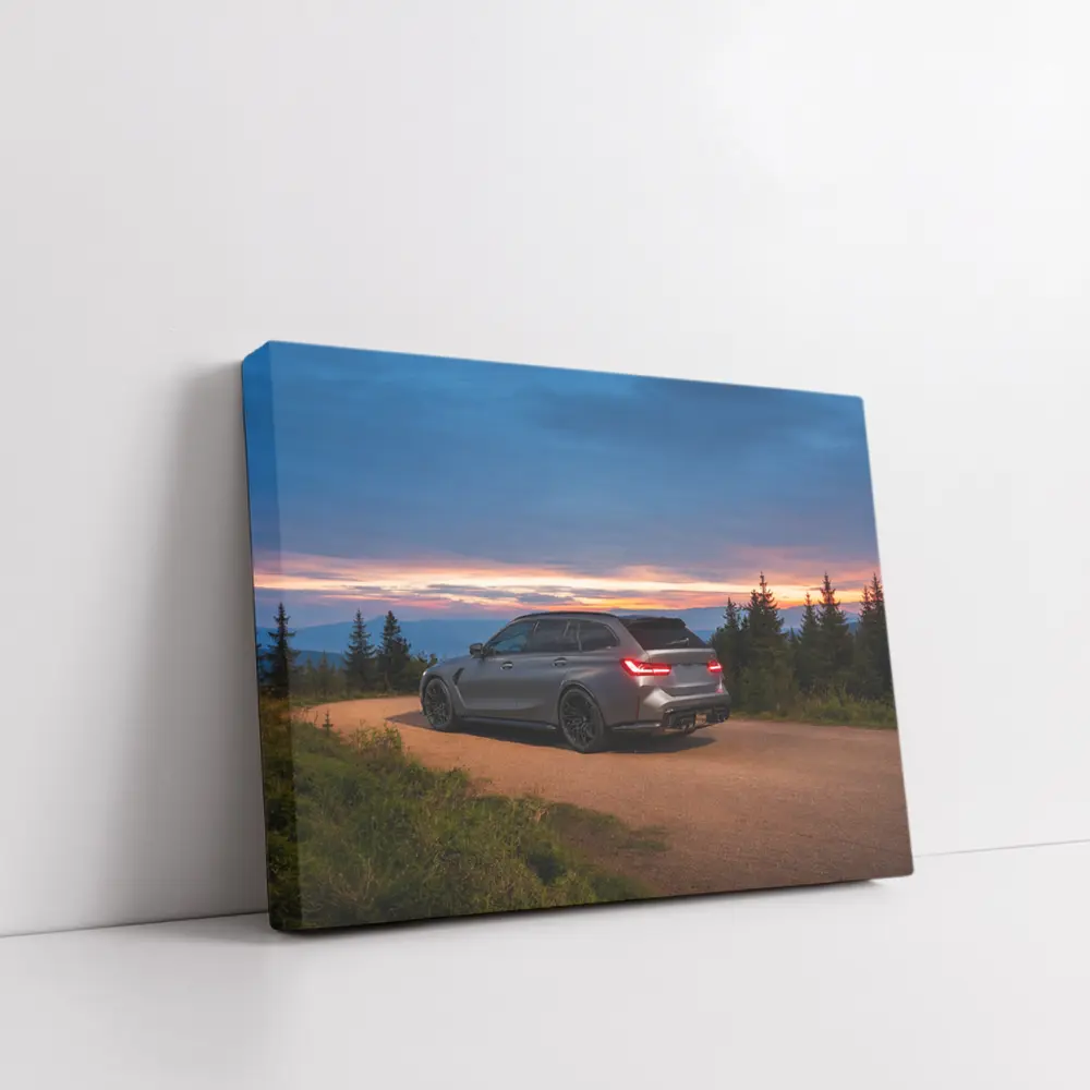BMW M3 Touring Wagon Sunset Mountain Road – Wall Art