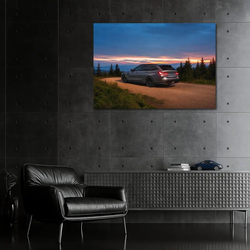 BMW M3 Touring Wagon Sunset Mountain Road – Wall Art