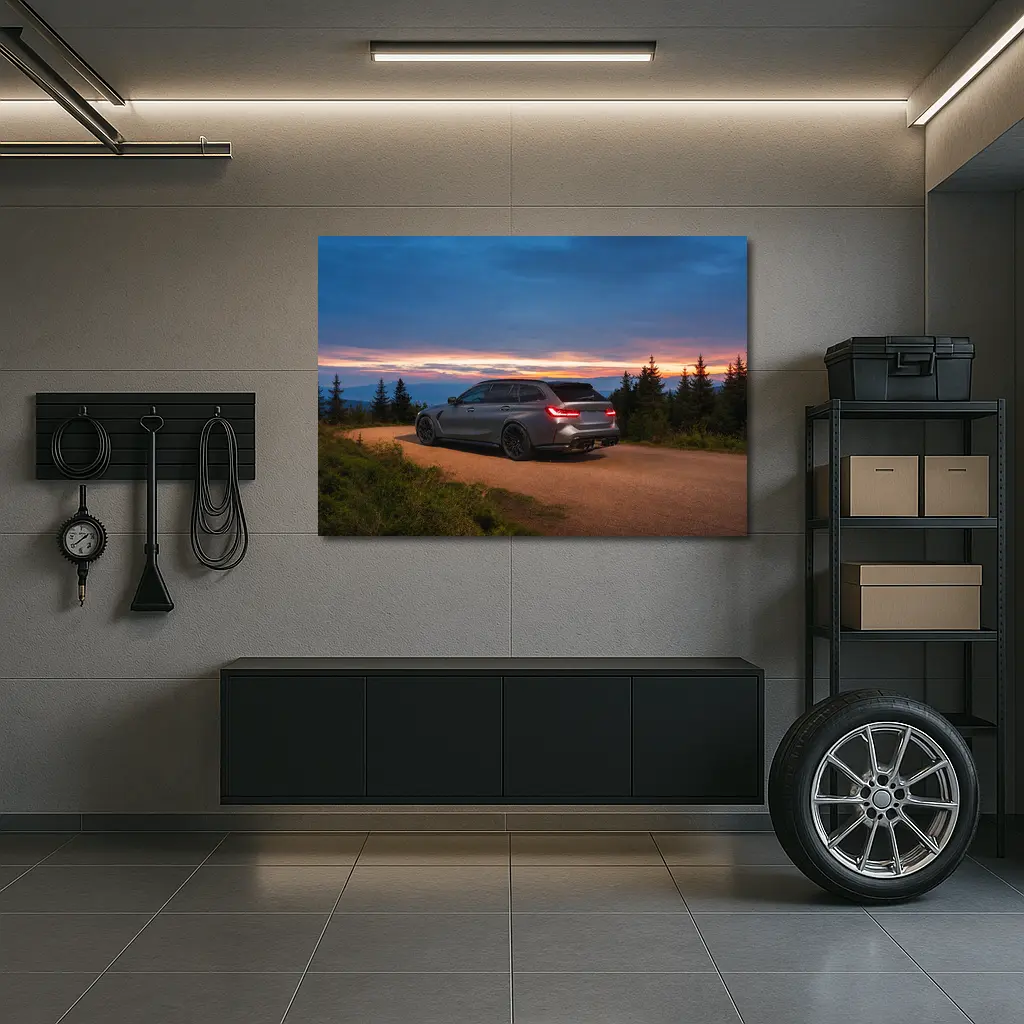 BMW M3 Touring Wagon Sunset Mountain Road – Wall Art