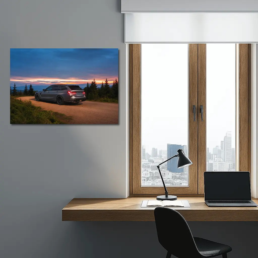 BMW M3 Touring Wagon Sunset Mountain Road – Wall Art