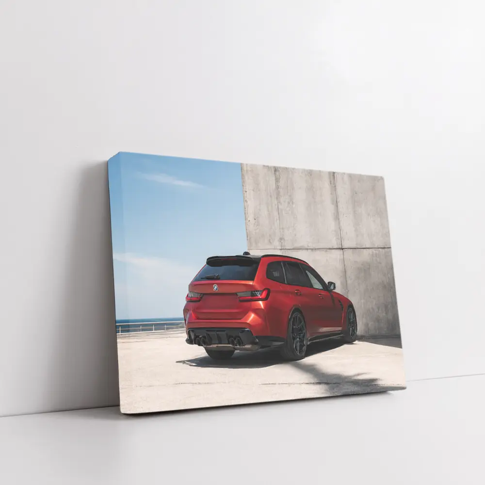 BMW M3 Touring Red Rear Concrete Wall – Wall Art