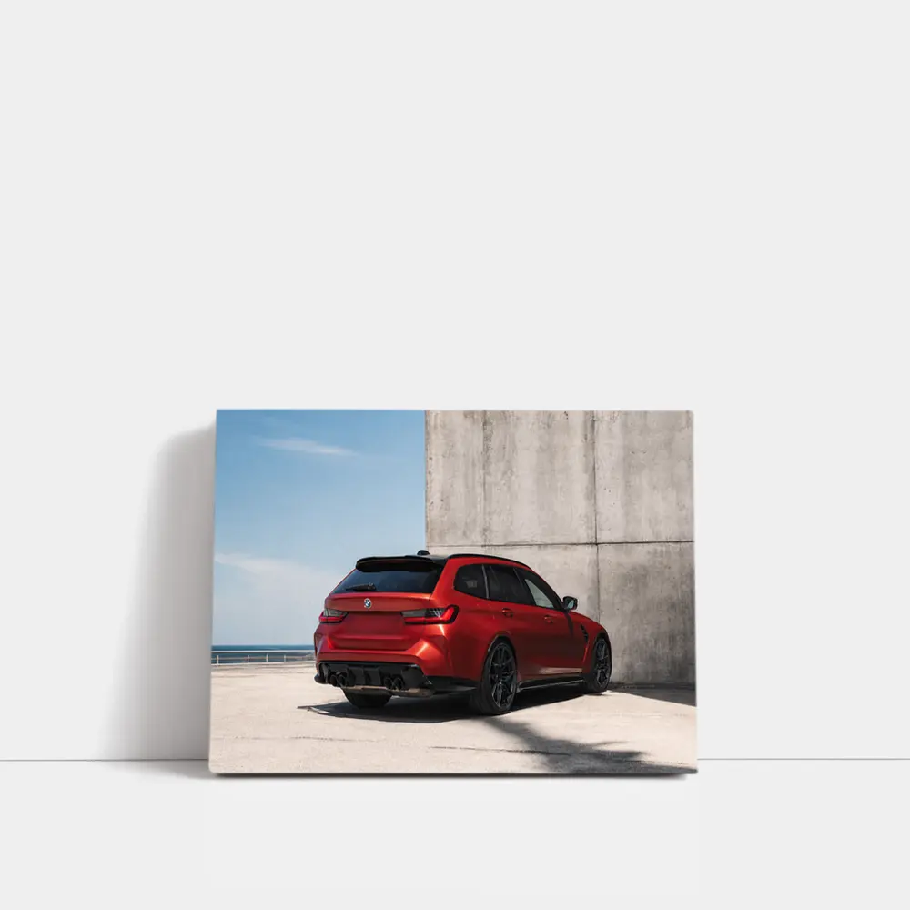 BMW M3 Touring Red Rear Concrete Wall – Wall Art