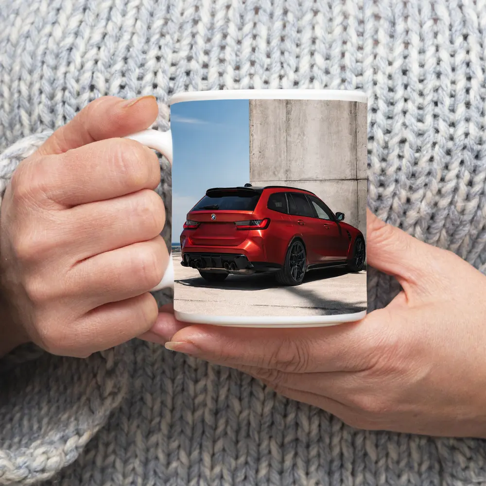 BMW M3 Touring Red Rear Concrete Wall – Mugs