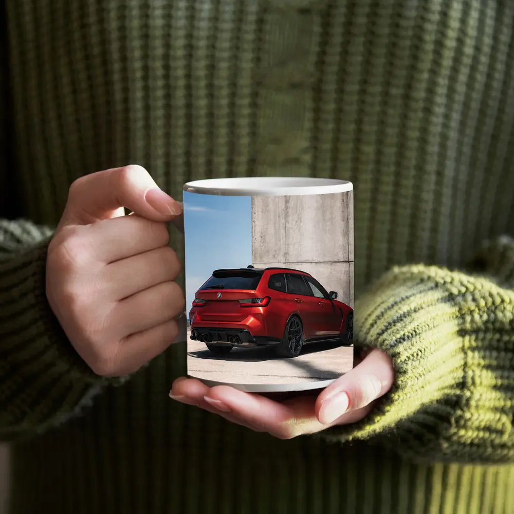 BMW M3 Touring Red Rear Concrete Wall – Mugs