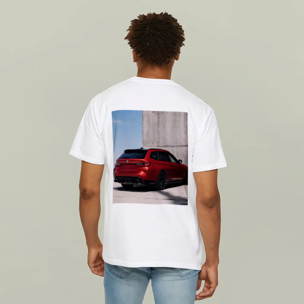 BMW M3 Touring Red Rear Concrete Wall – T-Shirts