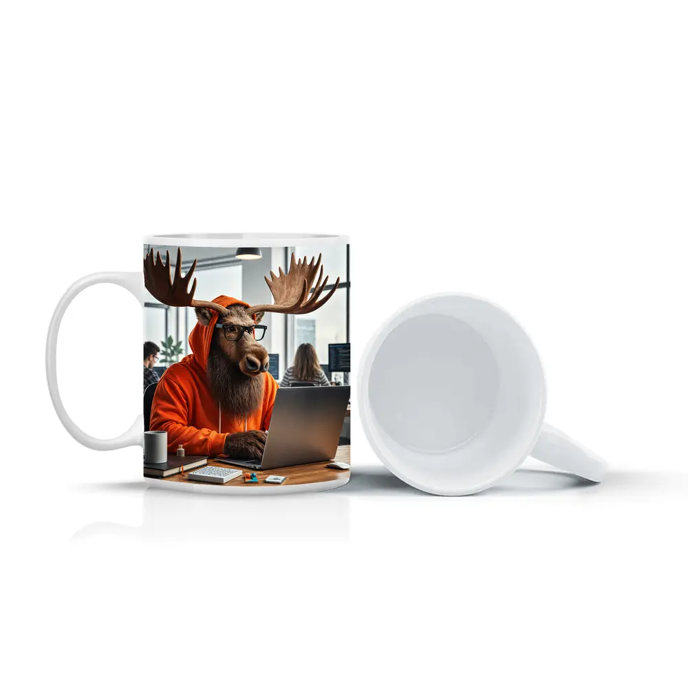 Moose Programmer Working in Office Setting – Mugs