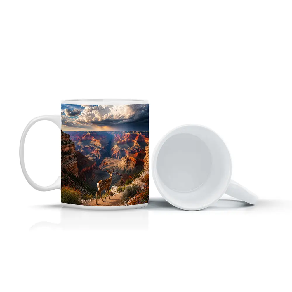 Deer Standing At Grand Canyon Overlook – Mugs