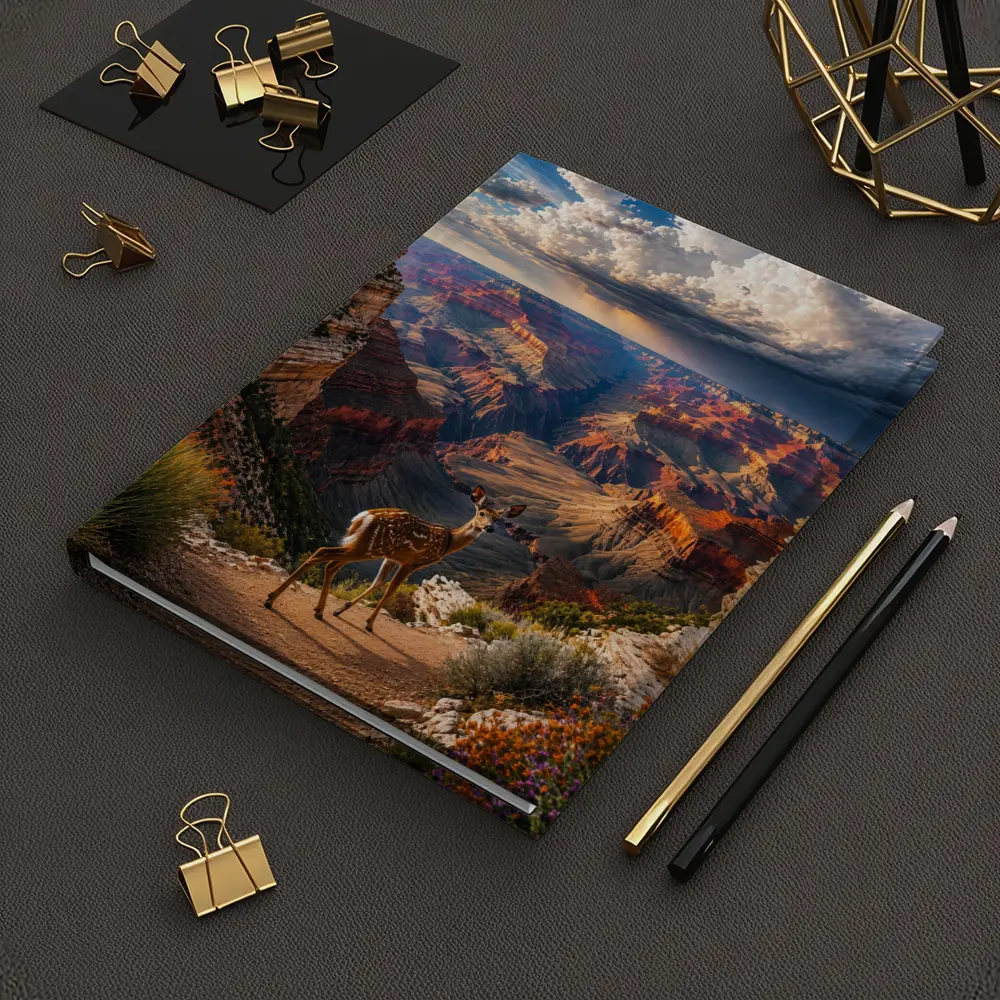 Deer Standing At Grand Canyon Overlook – Notebooks