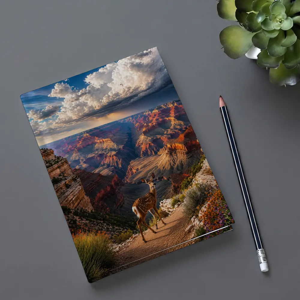 Deer Standing At Grand Canyon Overlook – Notebooks