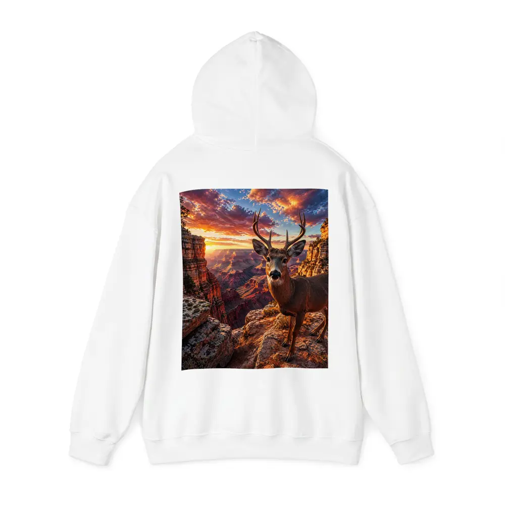 Deer Standing at Grand Canyon Sunset – Hoodies