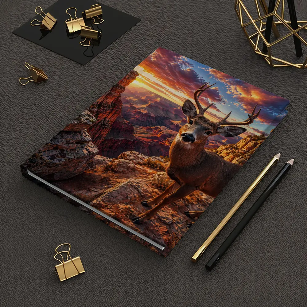 Deer Standing at Grand Canyon Sunset – Notebooks