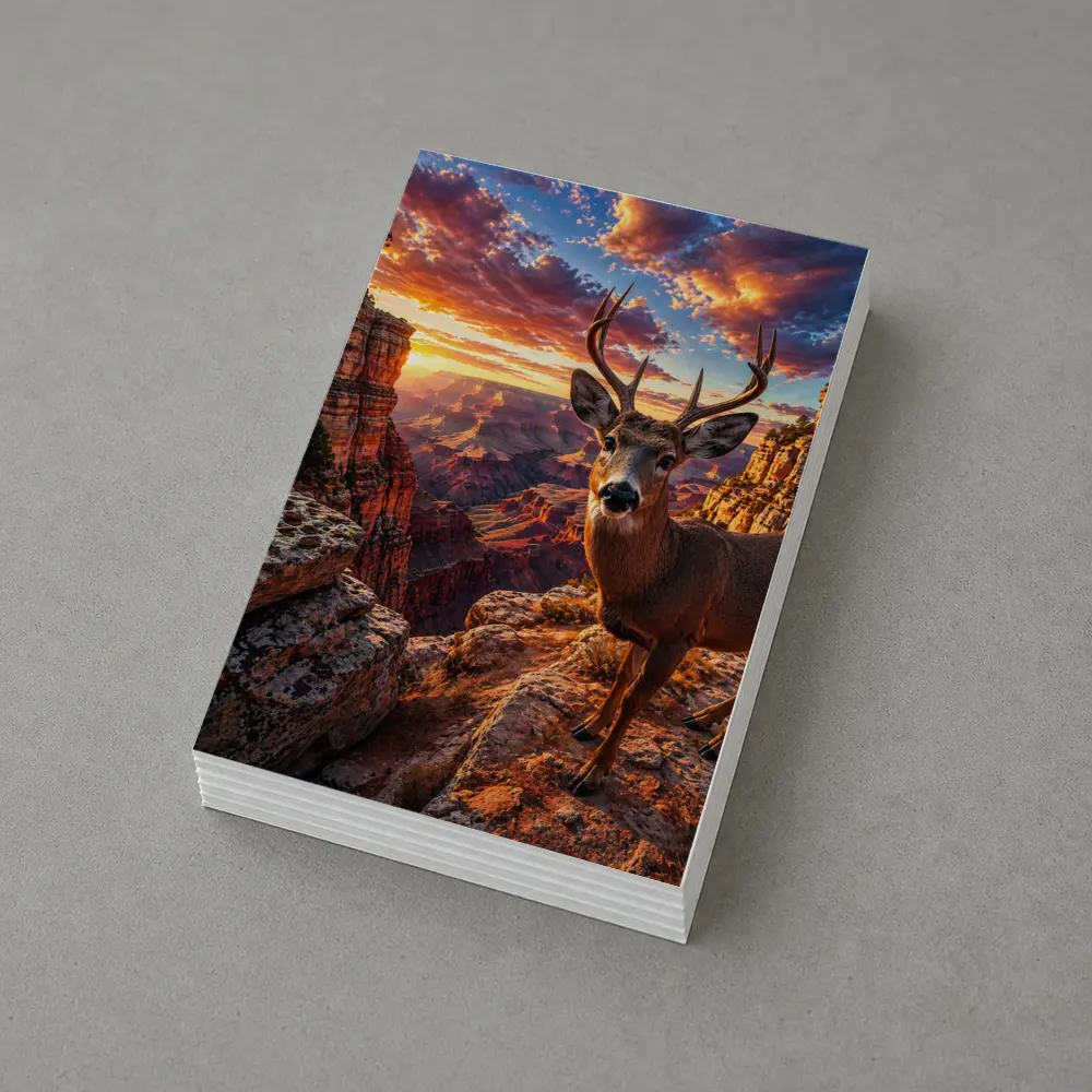 Deer Standing at Grand Canyon Sunset – Postcards