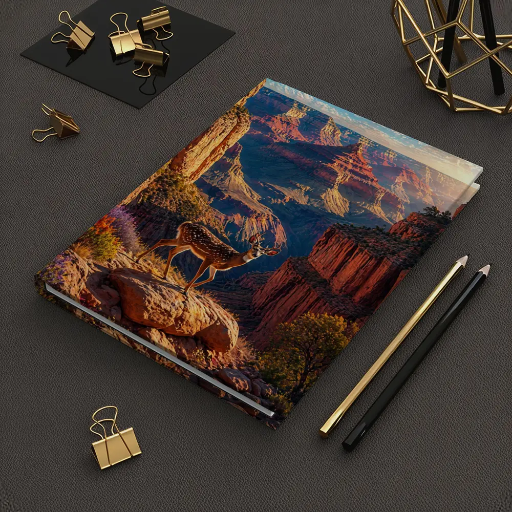 Deer Standing Over Grand Canyon Sunset – Notebooks