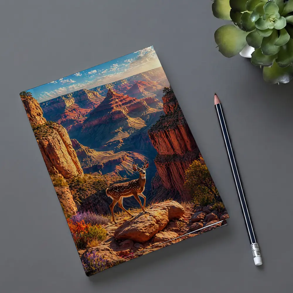 Deer Standing Over Grand Canyon Sunset – Notebooks