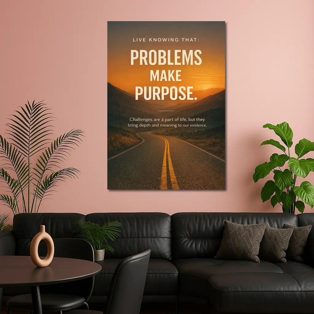 Problems Make Purpose Quote Sunset Road – Wall Art