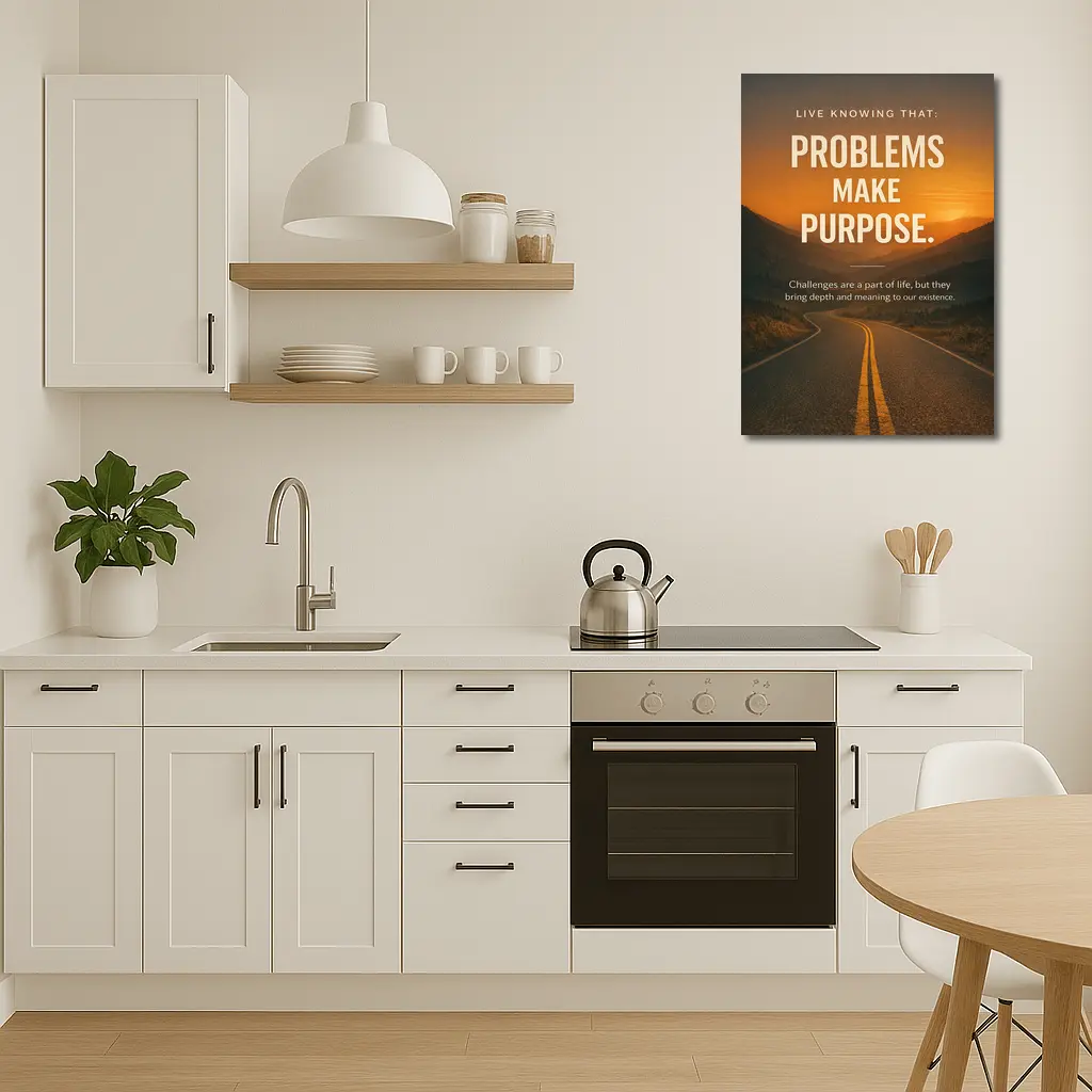 Problems Make Purpose Quote Sunset Road – Wall Art
