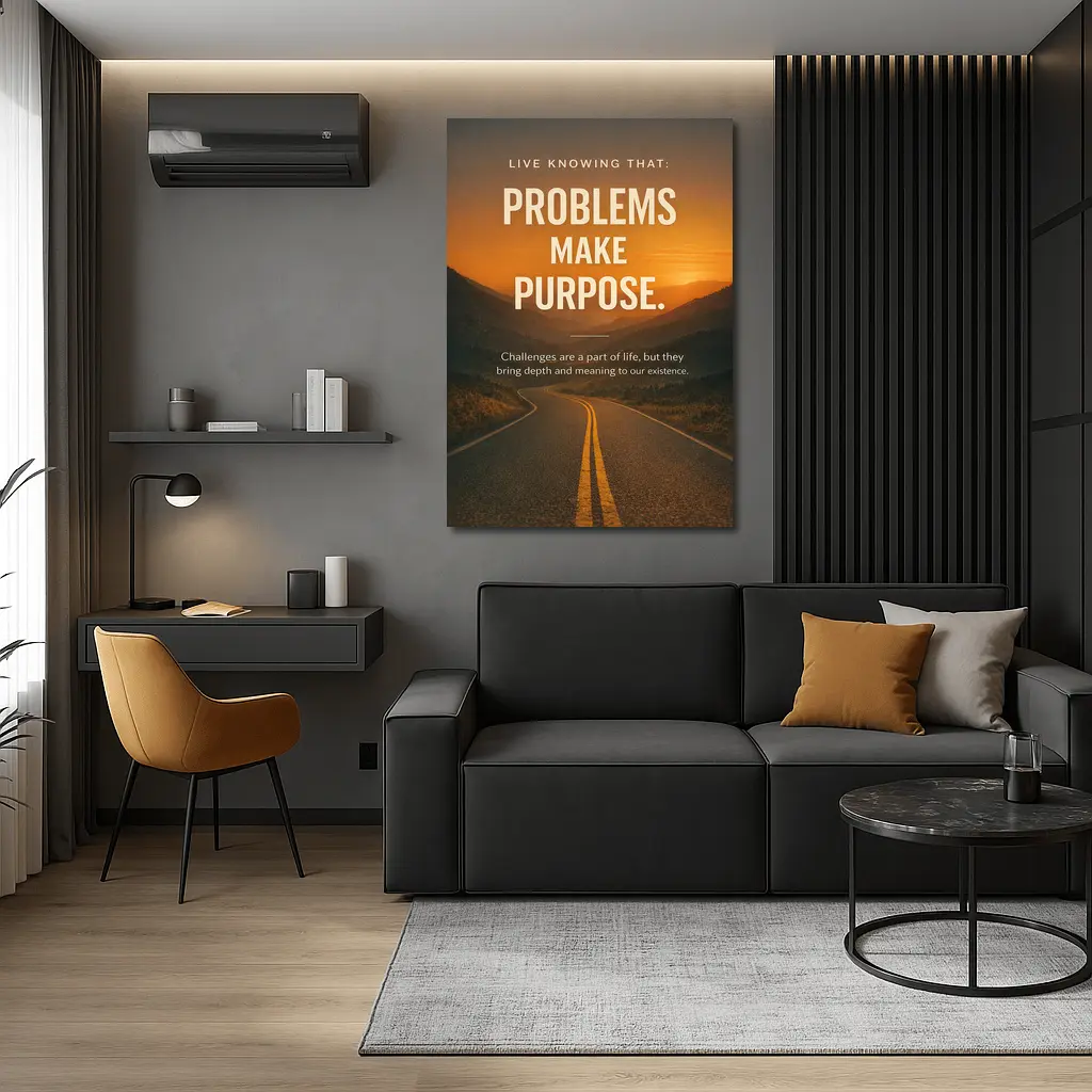 Problems Make Purpose Quote Sunset Road – Wall Art