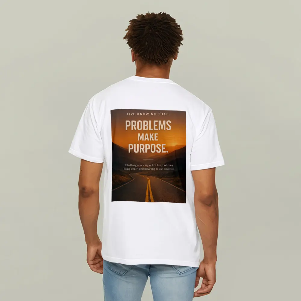 Problems Make Purpose Quote Sunset Road – T-Shirts