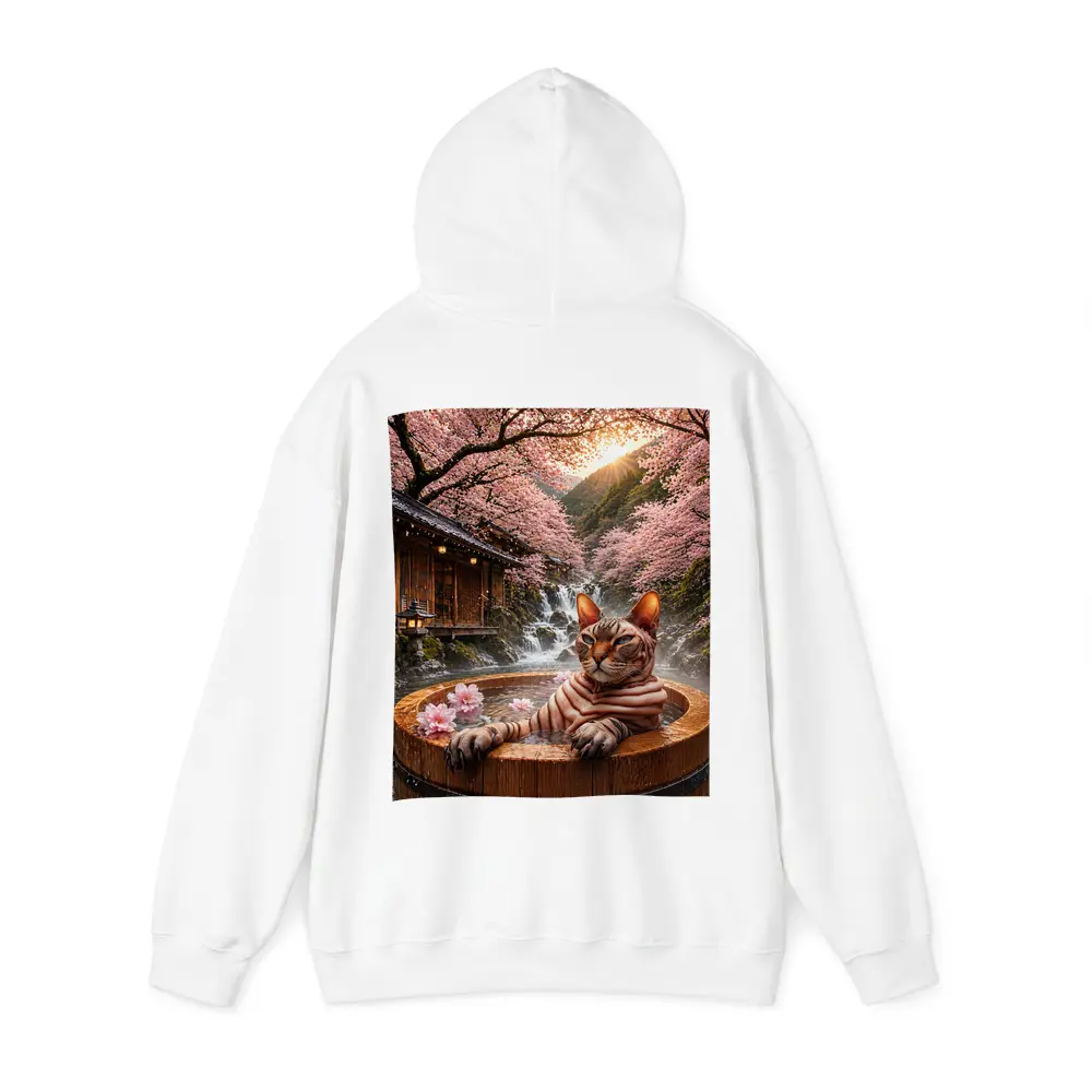Devon Rex Cat Japanese Onsen Cherry Blossoms – Hoodies