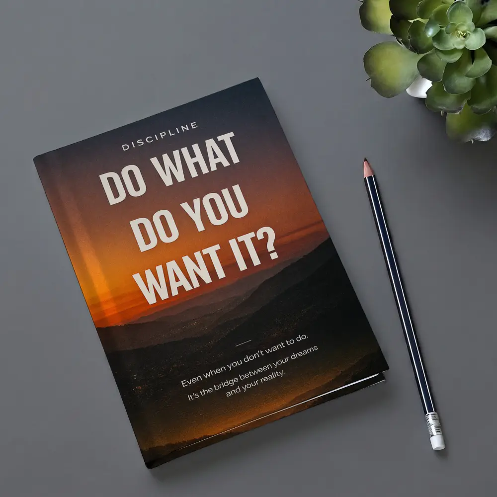 Discipline Motivation Quote Sunset Mountain Landscape – Notebooks