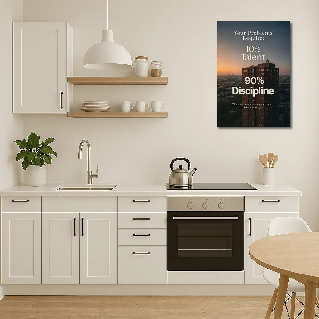 Discipline Quote City Skyline Sunset Art – Wall Art