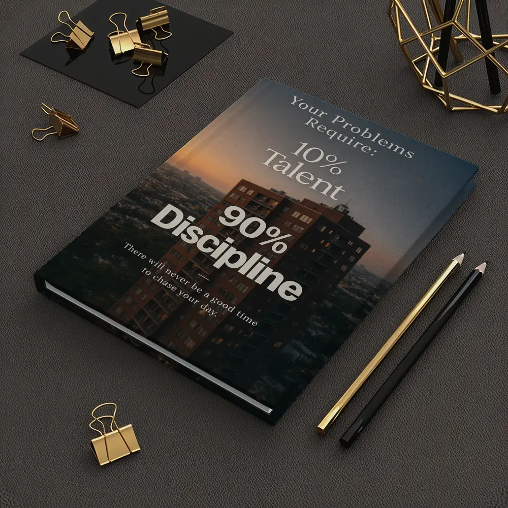 Discipline Quote City Skyline Sunset Art – Notebooks
