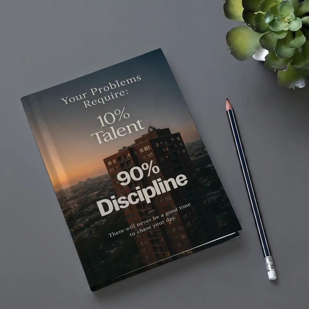 Discipline Quote City Skyline Sunset Art – Notebooks
