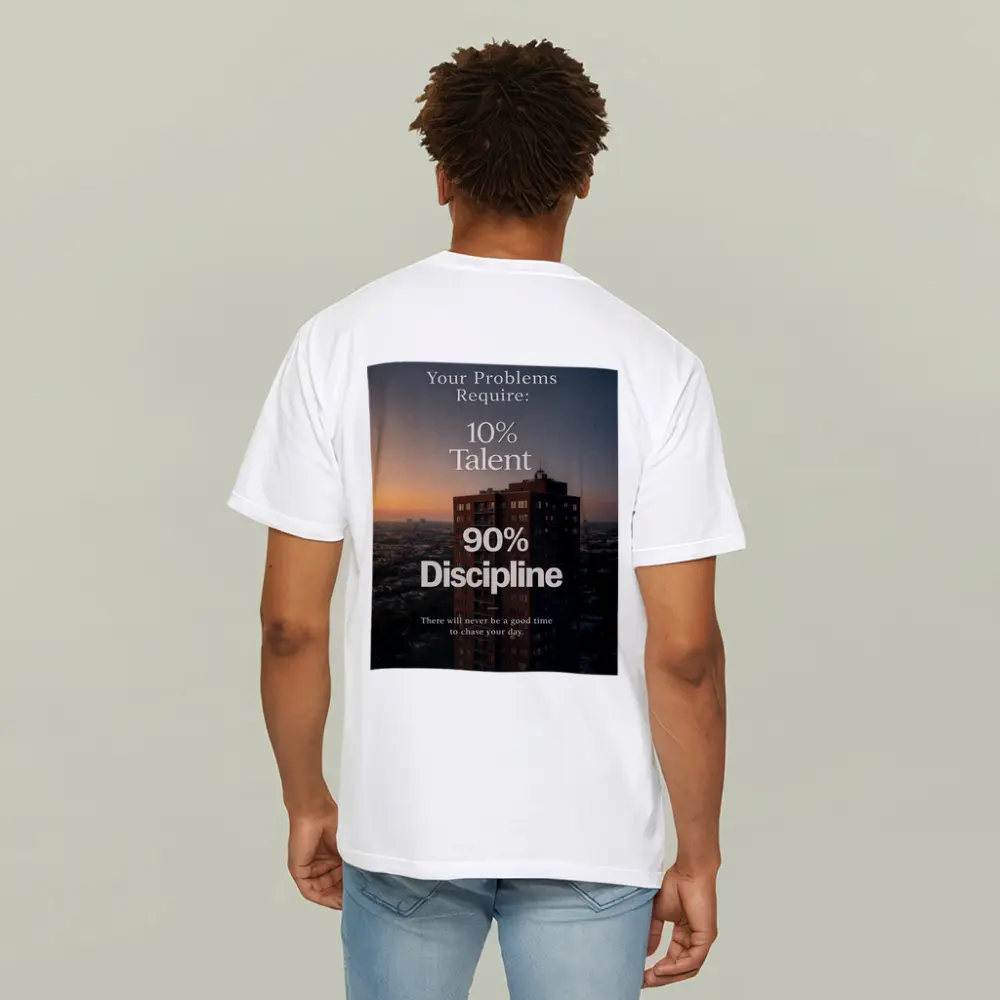 Discipline Quote City Skyline Sunset Art – T-Shirts