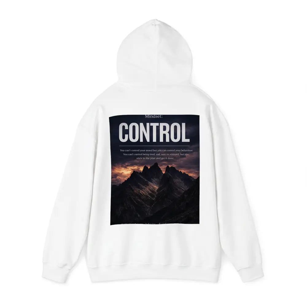 Mindset Control Motivational Quote Mountain Dark – Hoodies