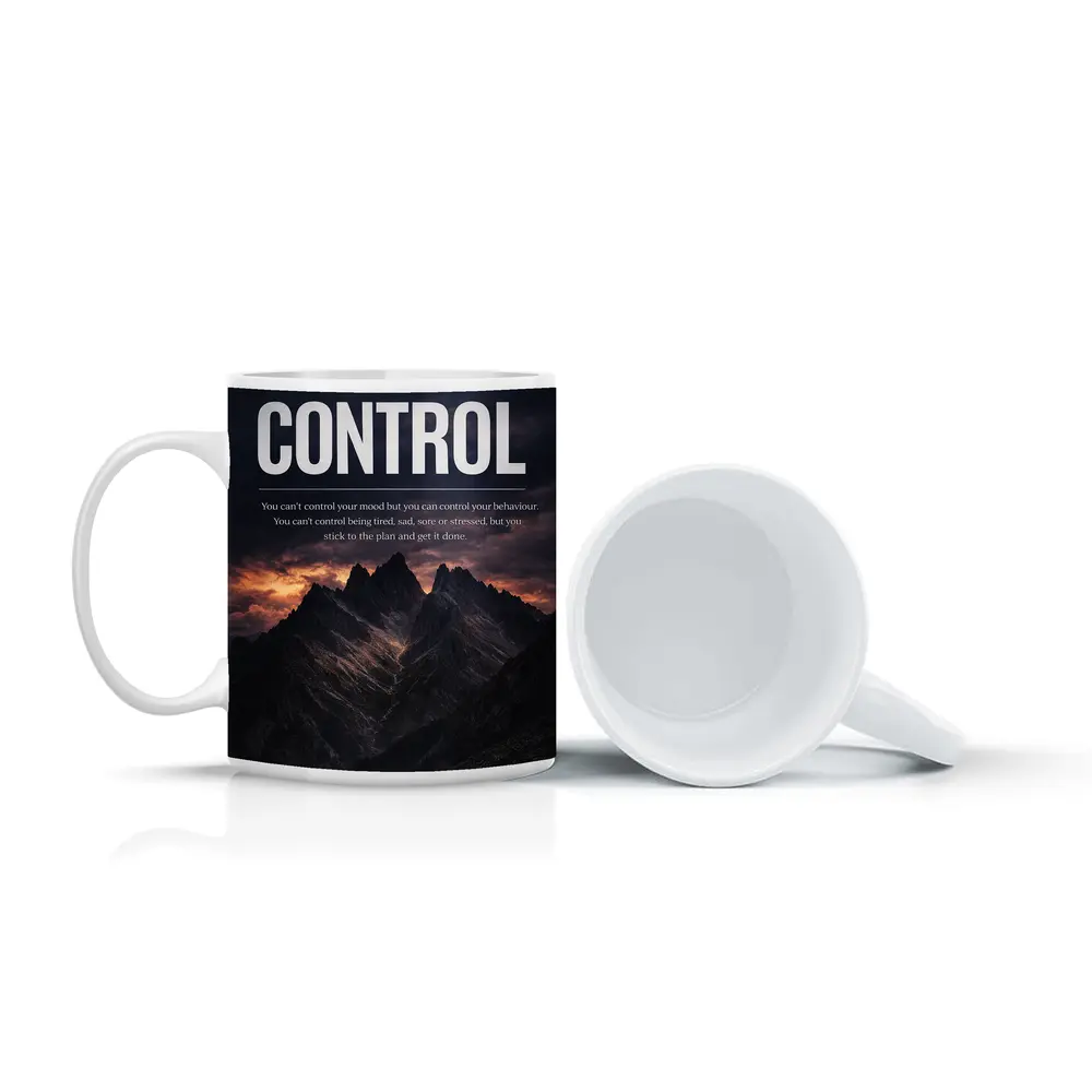 Mindset Control Motivational Quote Mountain Dark – Mugs