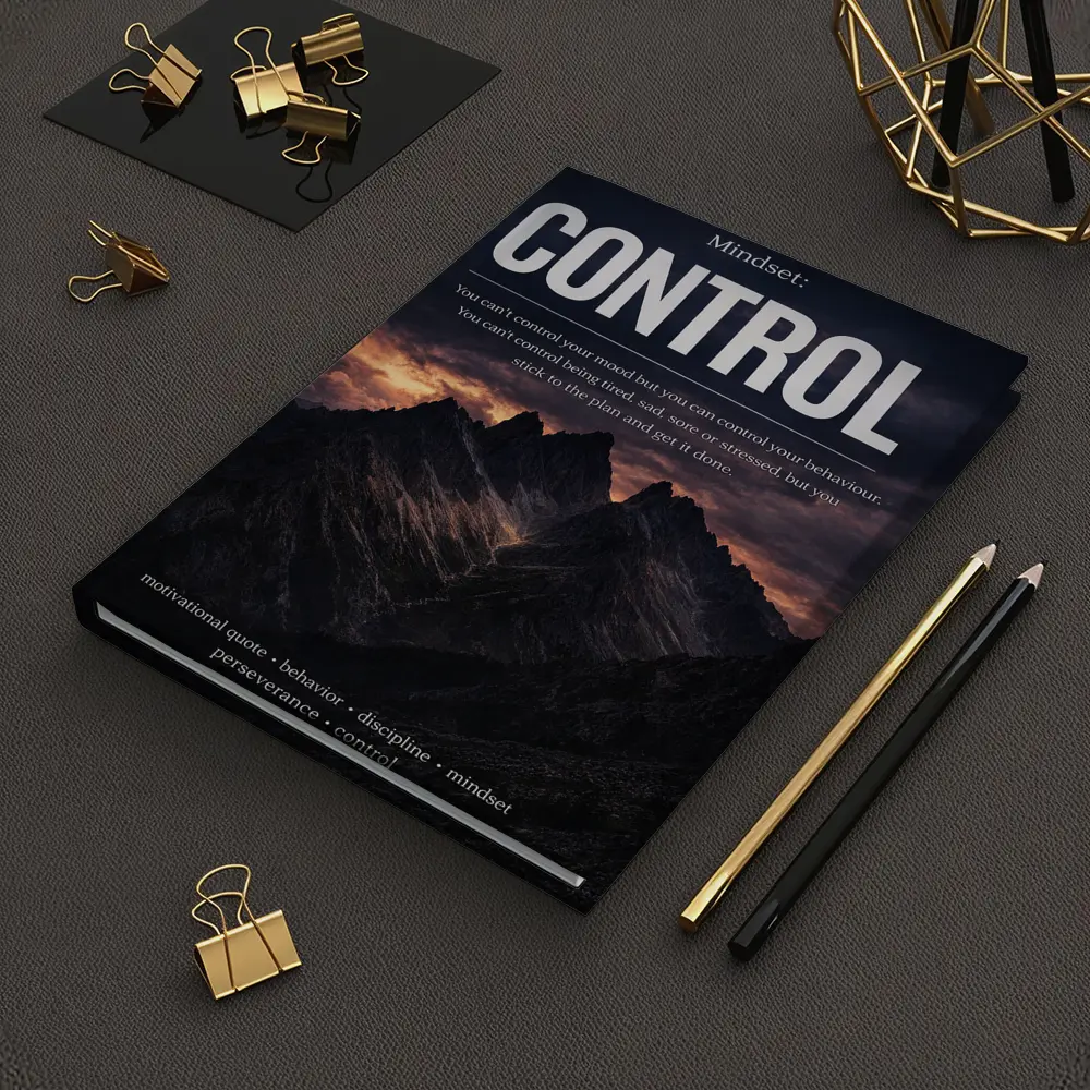Mindset Control Motivational Quote Mountain Dark – Notebooks