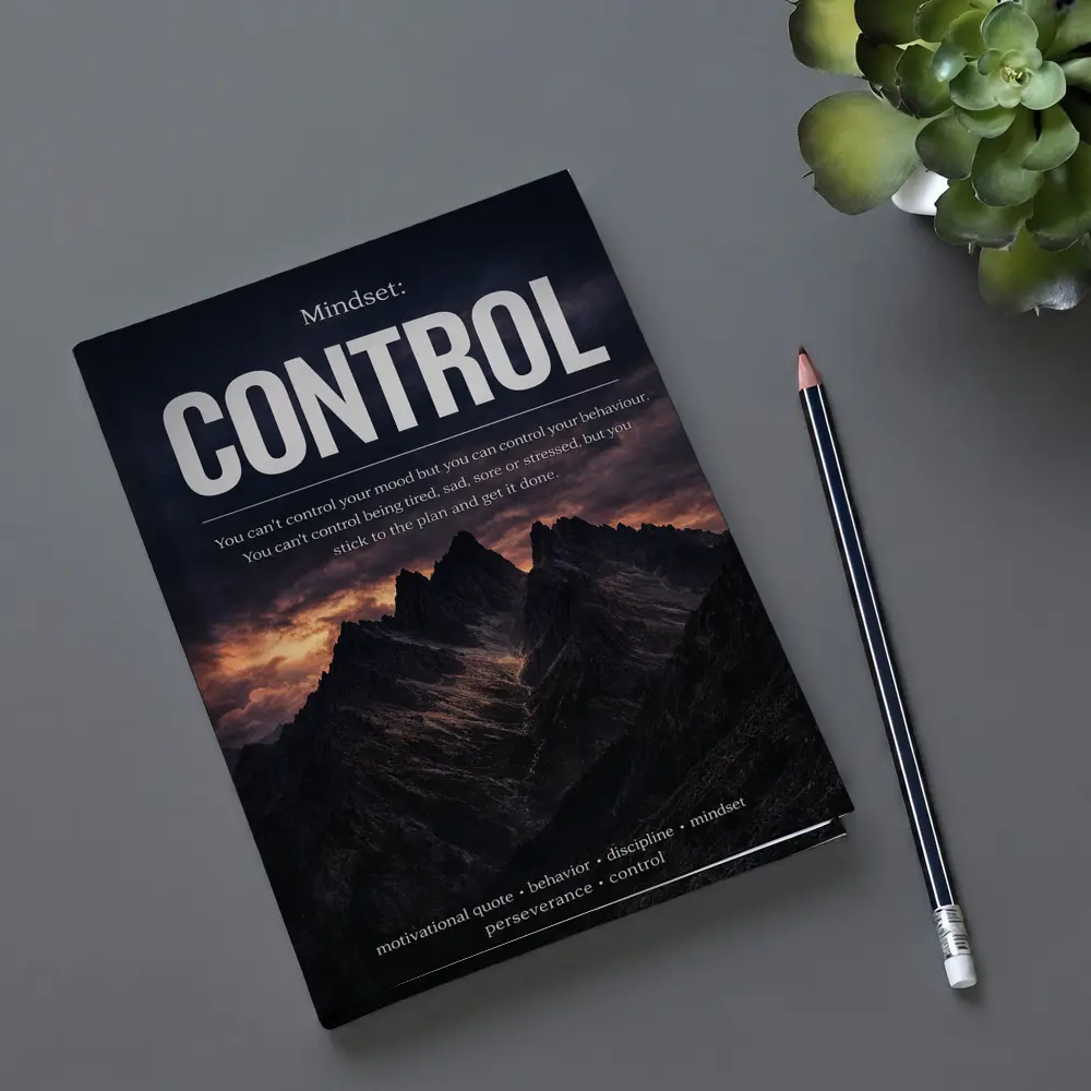 Mindset Control Motivational Quote Mountain Dark – Notebooks