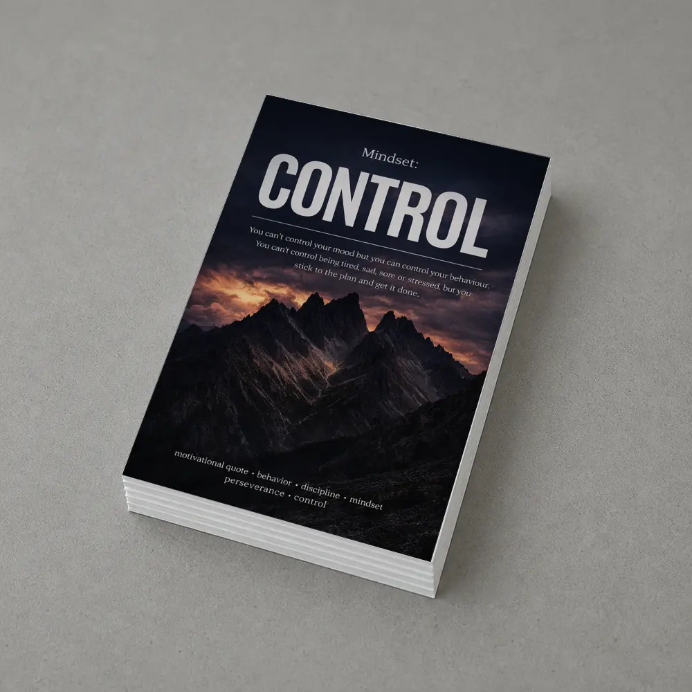 Mindset Control Motivational Quote Mountain Dark – Postcards