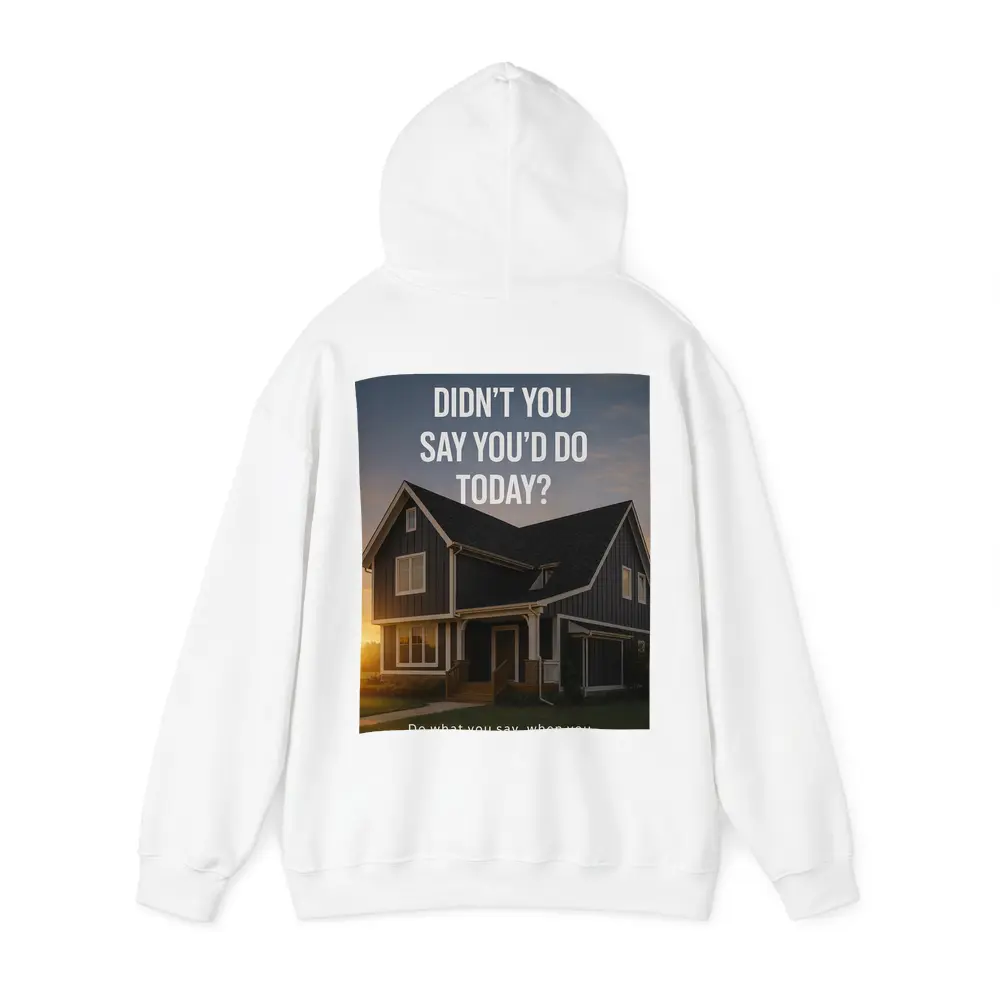 Discipline Quote House Sunset Motivational Art – Hoodies