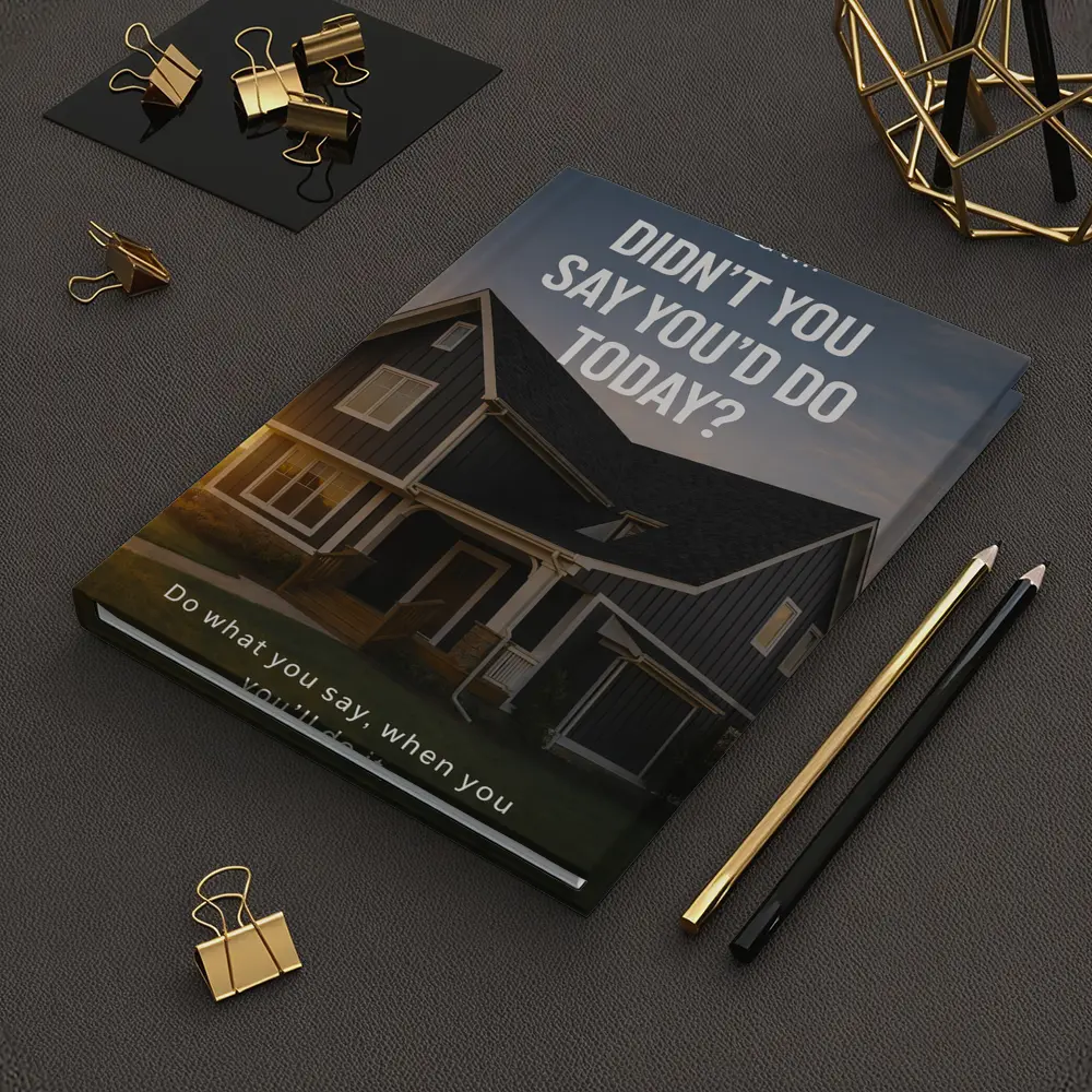 Discipline Quote House Sunset Motivational Art – Notebooks