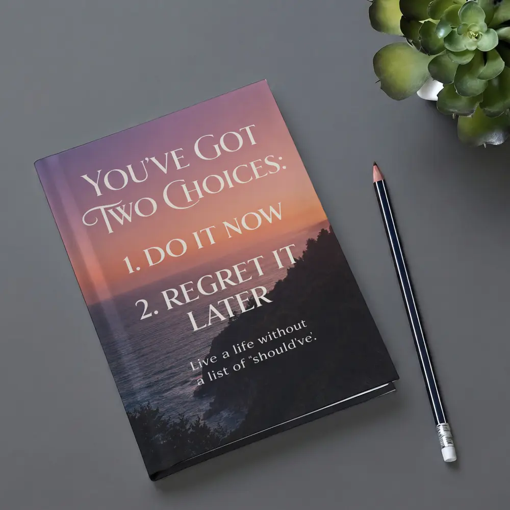 Do It Now Regret Later Motivational Sunset Quote – Notebooks