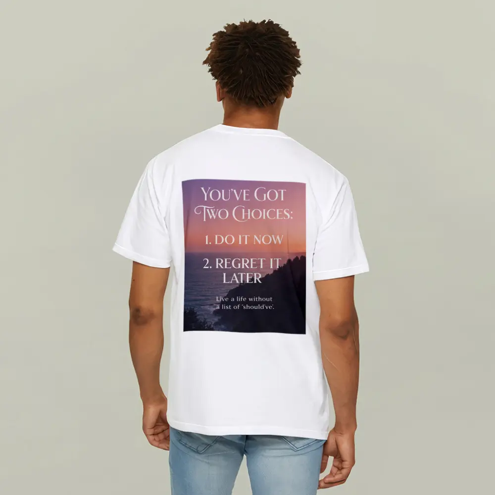 Do It Now Regret Later Motivational Sunset Quote – T-Shirts