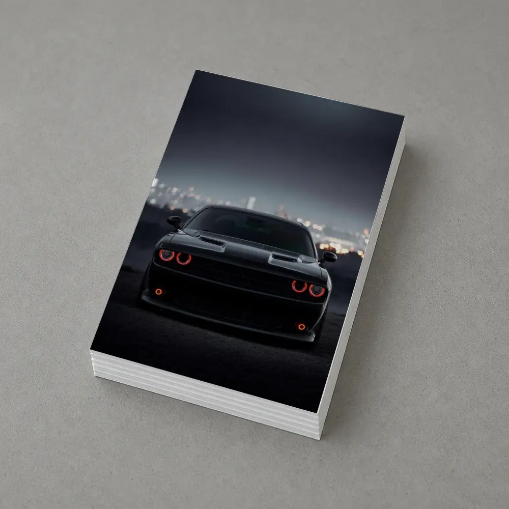 Dodge Challenger Black Night City Backdrop – Postcards