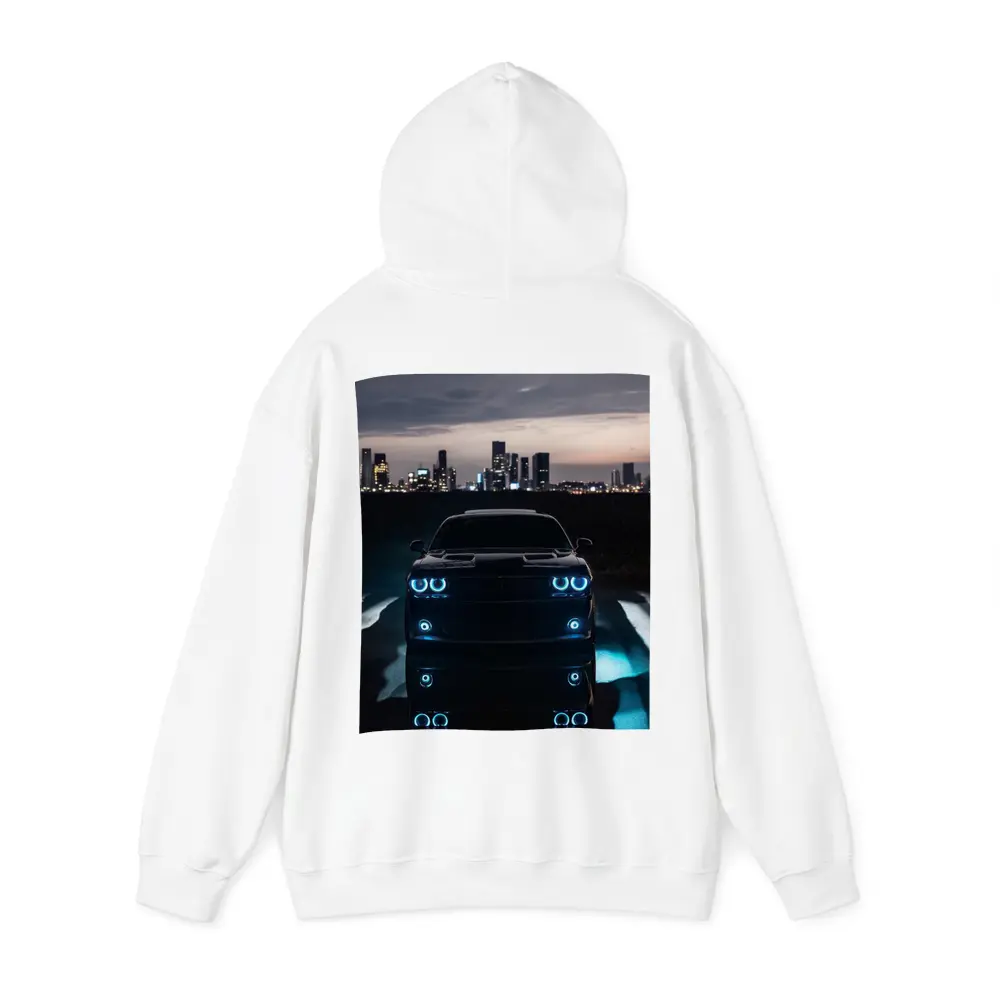 Dodge Challenger Glowing Lights Night City – Hoodies