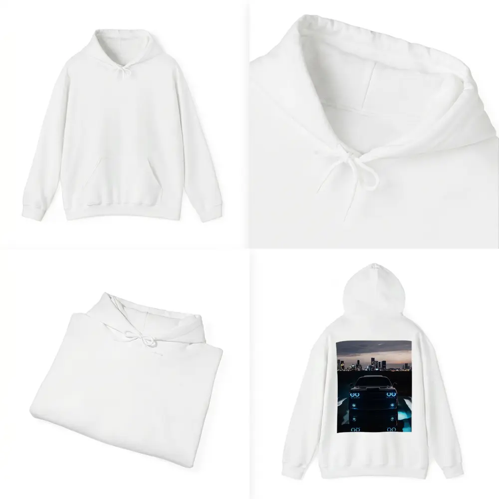 Dodge Challenger Glowing Lights Night City – Hoodies