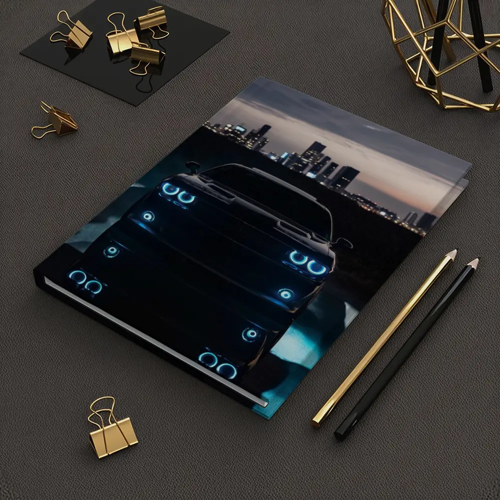 Dodge Challenger Glowing Lights Night City – Notebooks