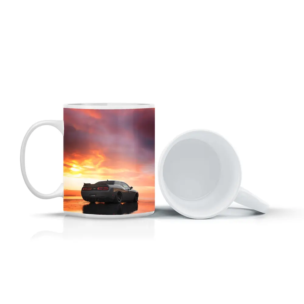 Dodge Challenger Hellcat Fiery Sunset Sky – Mugs