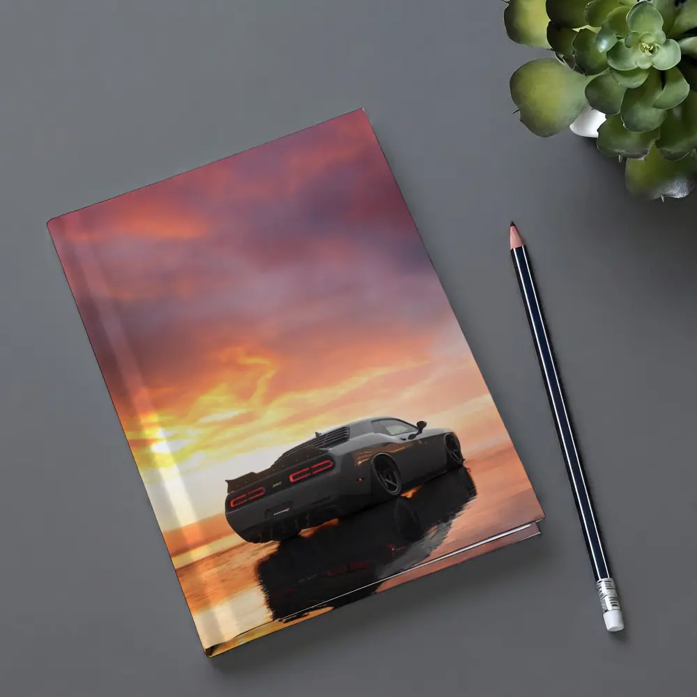 Dodge Challenger Hellcat Fiery Sunset Sky – Notebooks