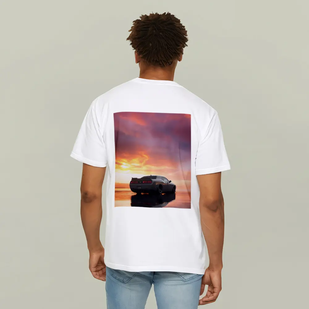 Dodge Challenger Hellcat Fiery Sunset Sky – T-Shirts