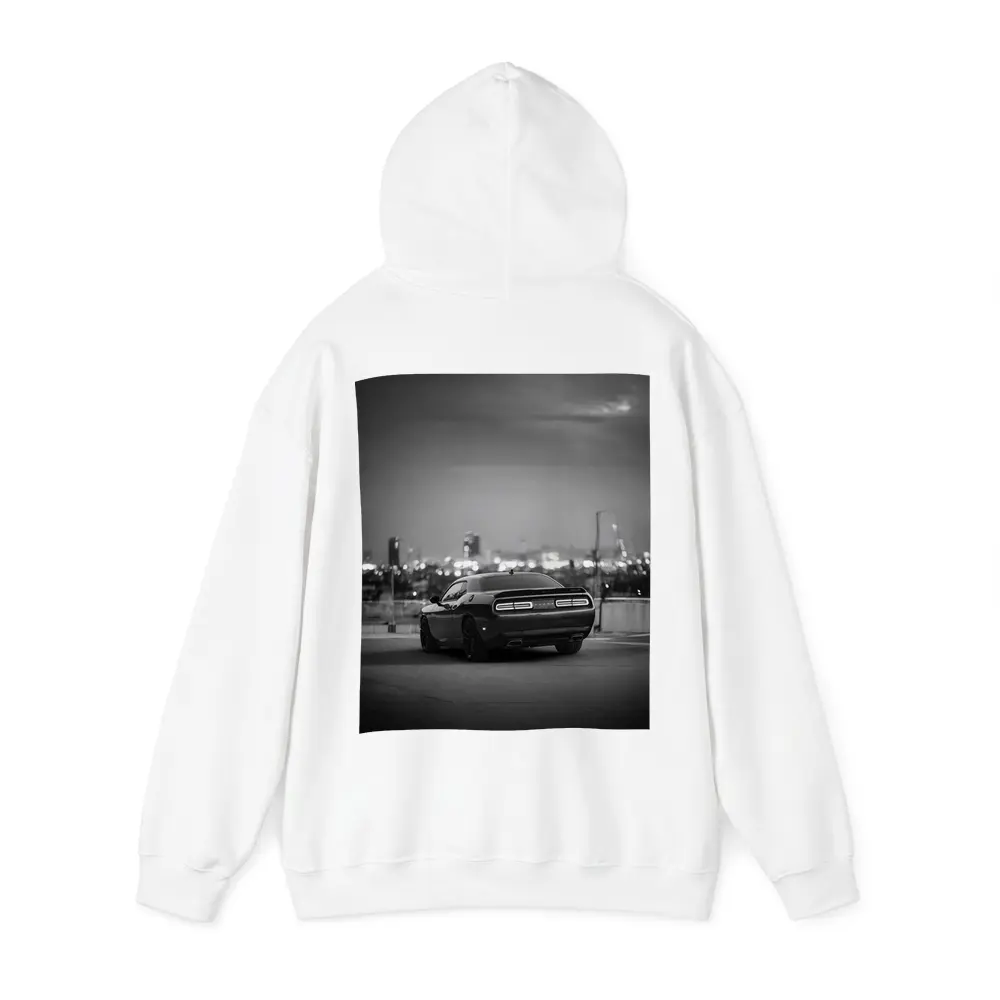 Dodge Challenger Black White City Night – Hoodies