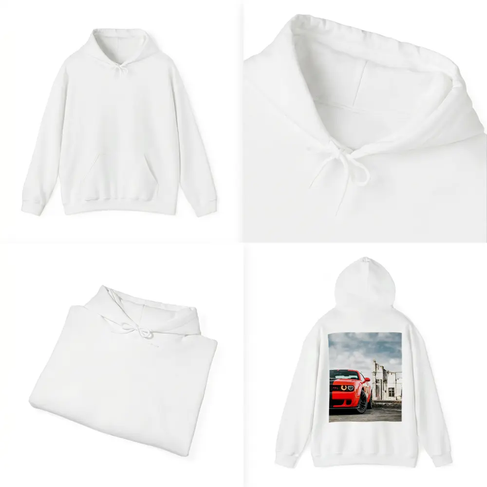 Dodge Challenger Red Abandoned Urban Background – Hoodies