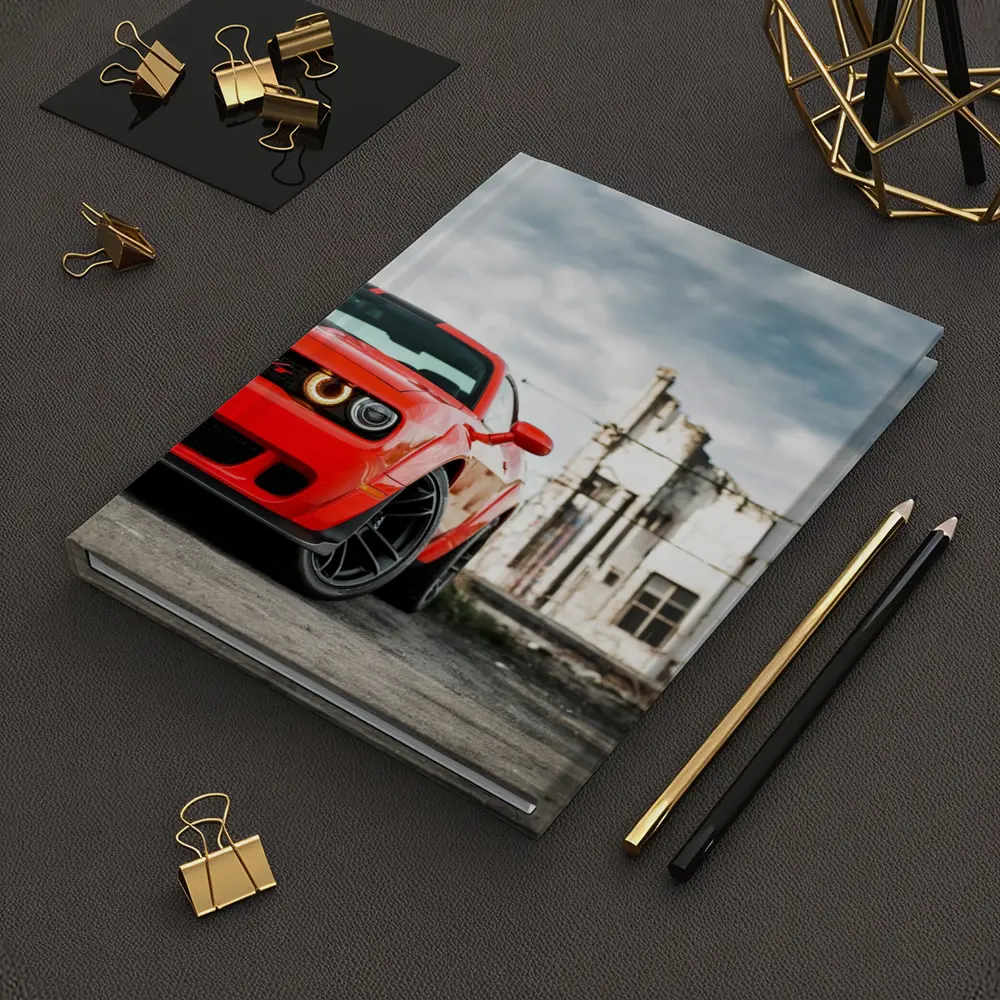 Dodge Challenger Red Abandoned Urban Background – Notebooks