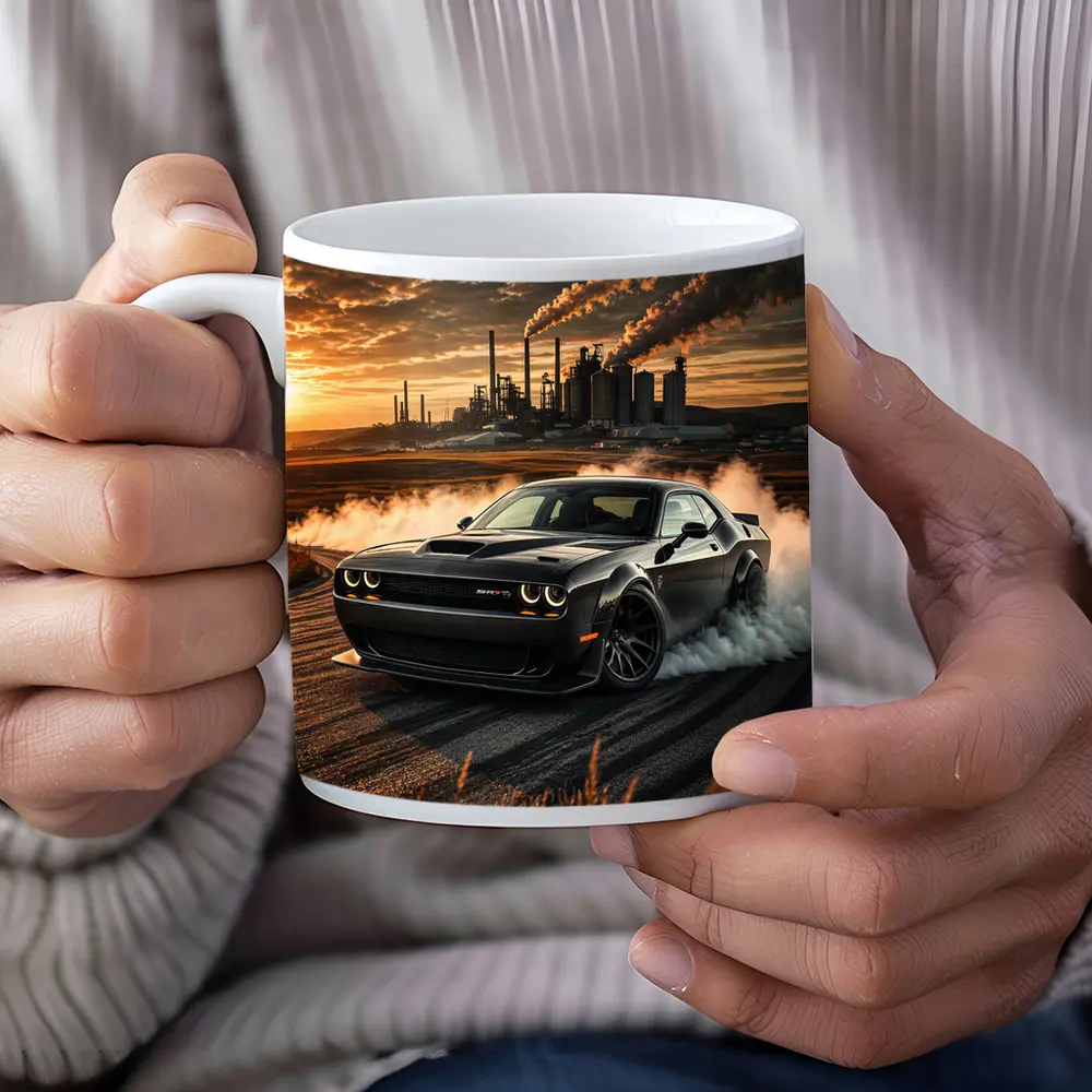 Dodge Challenger SRT Hellcat Burnout Sunset – Mugs