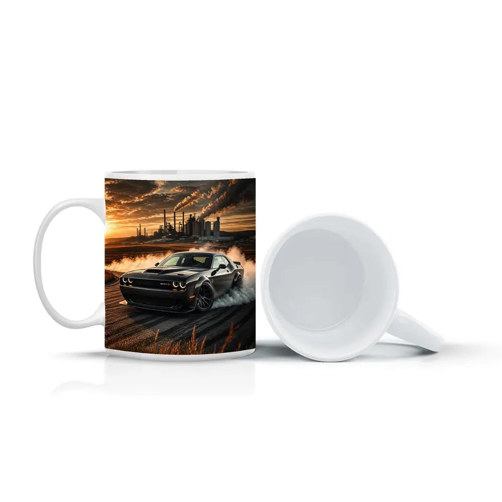 Dodge Challenger SRT Hellcat Burnout Sunset – Mugs